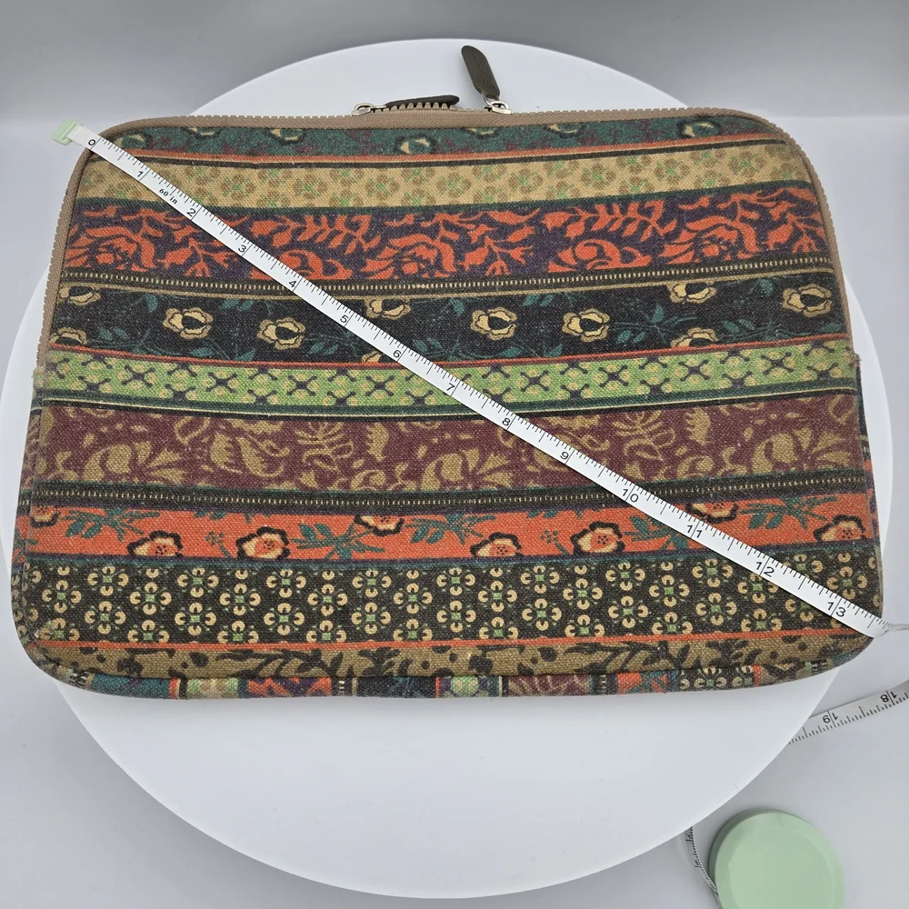 PLEMO Bohemian Style Cavas Fabric Zippered Case